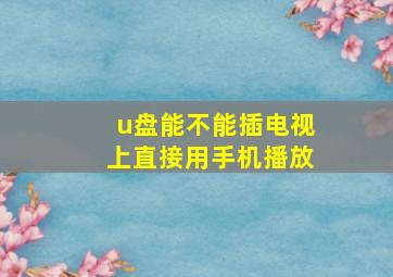 u盘能不能插电视上直接用手机播放