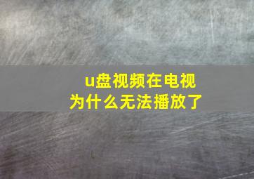 u盘视频在电视为什么无法播放了