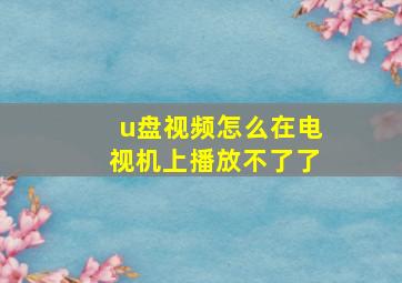 u盘视频怎么在电视机上播放不了了