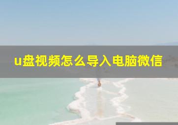 u盘视频怎么导入电脑微信