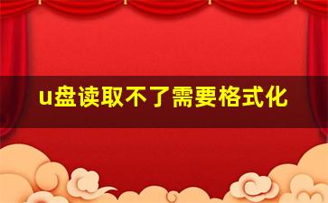 u盘读取不了需要格式化