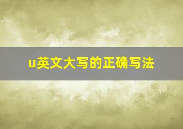 u英文大写的正确写法