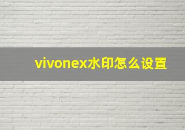 vivonex水印怎么设置