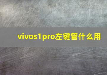 vivos1pro左键管什么用