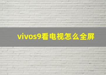 vivos9看电视怎么全屏