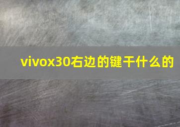 vivox30右边的键干什么的