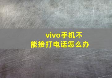 vivo手机不能接打电话怎么办