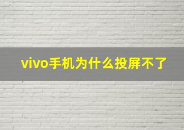 vivo手机为什么投屏不了