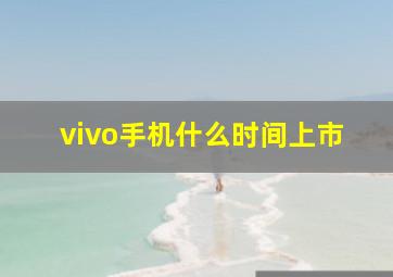 vivo手机什么时间上市