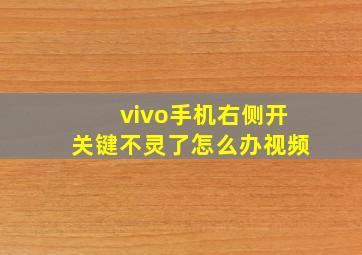 vivo手机右侧开关键不灵了怎么办视频