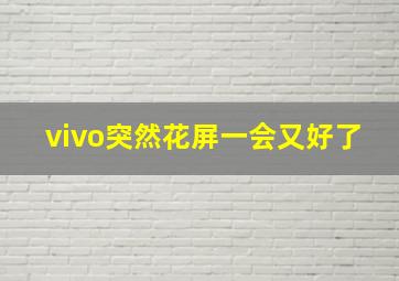 vivo突然花屏一会又好了