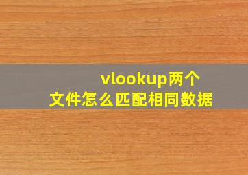 vlookup两个文件怎么匹配相同数据