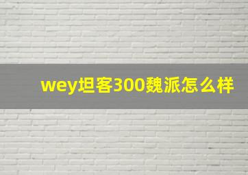 wey坦客300魏派怎么样