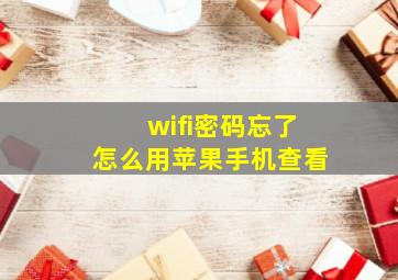 wifi密码忘了怎么用苹果手机查看