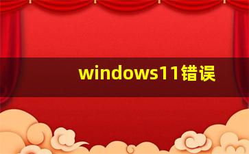 windows11错误