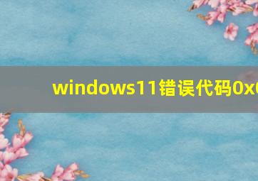 windows11错误代码0x0