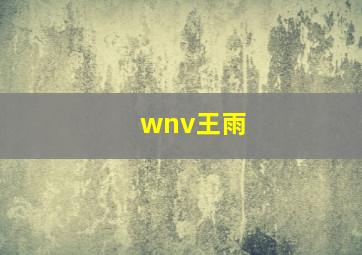 wnv王雨