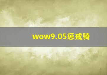 wow9.05惩戒骑