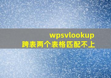 wpsvlookup跨表两个表格匹配不上