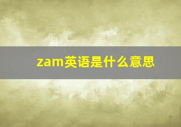 zam英语是什么意思