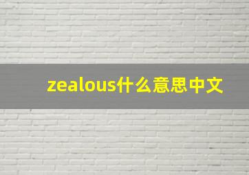 zealous什么意思中文