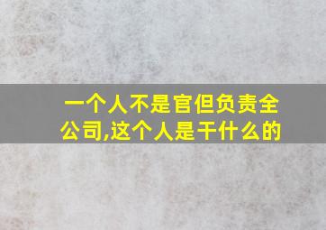 一个人不是官但负责全公司,这个人是干什么的