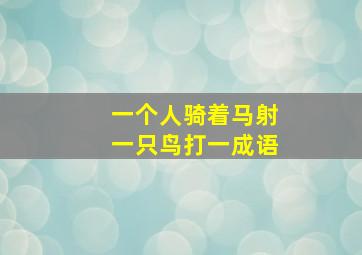 一个人骑着马射一只鸟打一成语