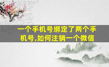 一个手机号绑定了两个手机号,如何注销一个微信