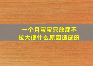 一个月宝宝只放屁不拉大便什么原因造成的