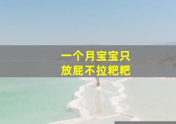 一个月宝宝只放屁不拉粑粑