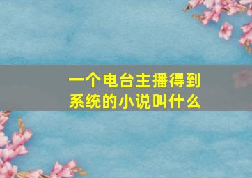 一个电台主播得到系统的小说叫什么