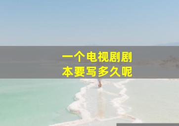 一个电视剧剧本要写多久呢