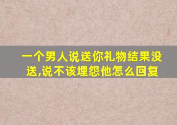 一个男人说送你礼物结果没送,说不该埋怨他怎么回复