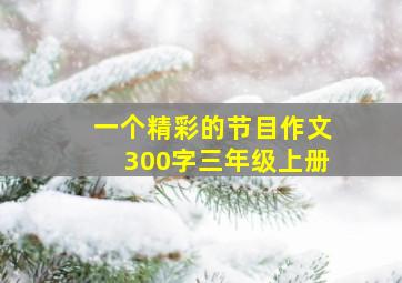 一个精彩的节目作文300字三年级上册