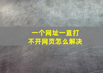 一个网址一直打不开网页怎么解决