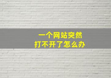 一个网站突然打不开了怎么办