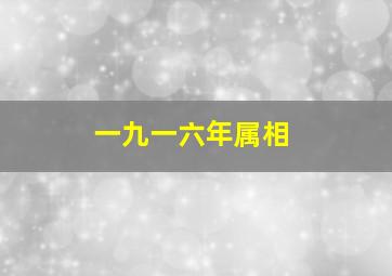 一九一六年属相