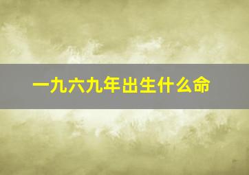 一九六九年出生什么命