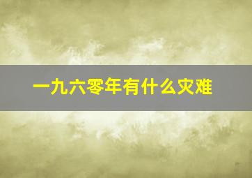 一九六零年有什么灾难