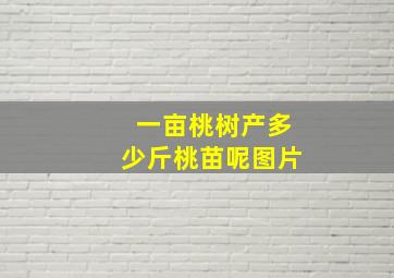 一亩桃树产多少斤桃苗呢图片