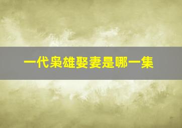 一代枭雄娶妻是哪一集