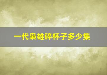 一代枭雄碎杯子多少集