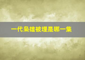 一代枭雄被埋是哪一集