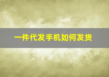 一件代发手机如何发货