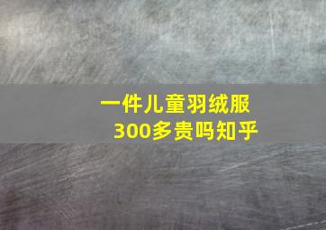 一件儿童羽绒服300多贵吗知乎