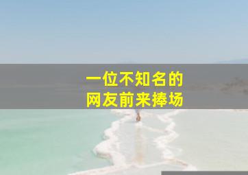 一位不知名的网友前来捧场