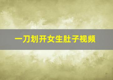 一刀划开女生肚子视频