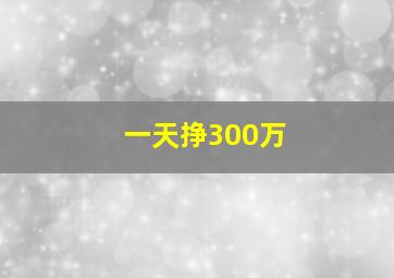 一天挣300万