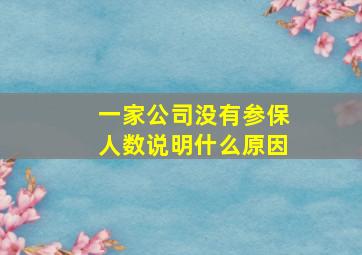 一家公司没有参保人数说明什么原因