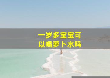 一岁多宝宝可以喝萝卜水吗